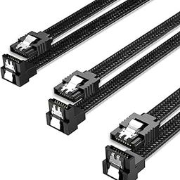 QIVYNSRY 3 Pack 90 Degree Straight to Right Angle 6Gbps HDD SDD SATA Data Cable with Locking Latch 18 Inch for SATA HDD, SSD, CD/DVD Player-28