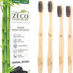 Premium Bamboo Toothbrush for Kids 7-9 & Ultra Soft Toothbrush for Adults Pack of 4, Charcoal Bristles Toothbrush Medium for Adults, 2 Kids Toothbrush 6-9 Years, Bamboo Brush Combo Pack Offer-17