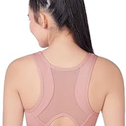 Women's Padded Sports Bra with Mesh Racerback for Gym/Yoga/Workout, Size S to 2XL-image-38