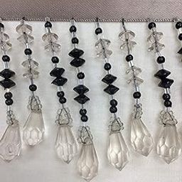 Silver, Grey & Black Crystal Beaded Fringe Trim 2.75" Width CBF-19/50-37-47 Upholstery/Drapery/Interior Design/Home Finishing-image-72