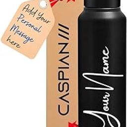 CASPIAN /// Hike Stainless Steel Customize Sipper Water Bottle (CUS-Matte Black 1 Litre, Set of 1)| Leak Proof Thunder for Fridge Home Office Travel School Kids Boys Girls Adults Sports Gym Yoga-image-77