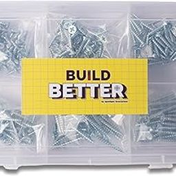 Build Better Assorted Screw Set with Box – Pack of 300 pcs – Chipboard Screws with Sharp Saw Thread, Perfect for DIY, Furniture, and Woodworking Projects-28