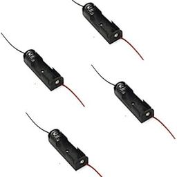 1x 18650 single cell lithium-ion battery holder plastic case with lead wire hard pin spring single slot holder-3