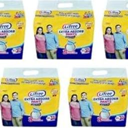 Lifree Adult Diaper Pant Style - Large Set of 2 Packs(10 pcs Each) (L)-image-40