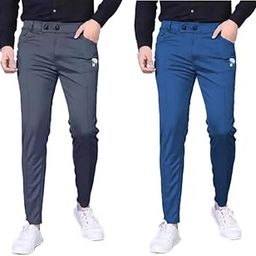 Men's Regular Fit Lycra Blend Trousers for Men | Regular Fit Lycra Lower for Boys (Pack of 2)-8
