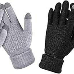 Winter Gloves Women - Warm Thermal touch screen Winter Touch Screen Mittens Women Glove Free Size Pack of 2-image-57