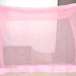 Mosquito NET for Double Bed Poly Cotton/King Size Queen Size Bed/Double Bed/machardani Protection for Baby(8x8ft Pink)-image-21