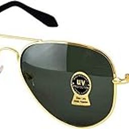 Metal Frame, U V Protected Aviator Sunglasses for Men & Women, Boys & Girls-55