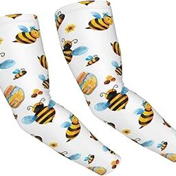 YHBLYKXP Cartoon Bee Pattern print Adult cooling arm cover with thumb hole protection, fit for outdoor activities-image-85