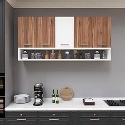 Spyder Craft Wall Mounted Matte Finish 5 Door Multipurpose Cabinet for Kitchen, Office, Kitchens, hallways, or Living Rooms, with Bottom Storage Color: Wood Brown, Easy Assemble -1 Year Warranty-image-61