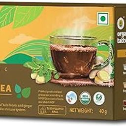 Organic Tattva, Organic Tulsi Green Tea Ginger 20 Tea Bags | for Immunity Boosting & Sore Throat Prevention-image-72