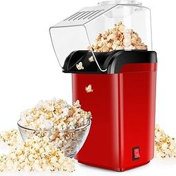 Popcorn Maker Machine,1200W Hot Air Popcorn Popper Maker with Measuring Cup and Top Lid, 2 Minutes Fast Electric Popcorn Poppers, No Oil Needed, Healthy Snack, BPA-Free.-63