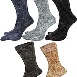 Women Warm Calf Length Thumb Woolen Multicolored Socks Free Size(Pack of 5)-picture-24