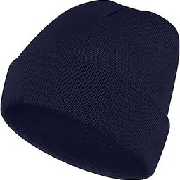 Unisex Beanie for Men Women Cuffed Plain Skull Hat Winter Knit Cap Toque Winter Hat(Navy Blue)-image-30