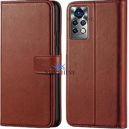Leather Vintage Shock Proof Flip Case Back Cover for Infinix Note- 11S Sport (Flexible | Leather Finish | Card Pockets Wallet & Stand |Brown)-picture-4