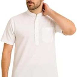 Men's Short Kurta in KhaadiCotton | Casual Ethnic Half Sleeve Kurta for Daily & Office Wear | Lightweight, Breathable & Summer Friendly-image-12