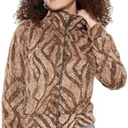 Women's Fur Printed Full Zipper Sweatshirt | Women Stylish Sweatshirt Jacket for Winter | Girl Casual Winter Jacket-image-94