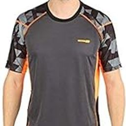 Vector X OMT-117 Men's Round Neck Tshirt (Grey-Orange)-32