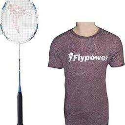 FLYPOWER BADMINTON RACKET AGNI 1 WITH T-SHIRT U.K RANJINI WINE SIZE XL-picture-9