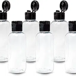hunky dory 50ml Empty Clear Plastic Bottles Refillable Travel Size Cosmetic Containers Small Leak Proof Squeeze Bottles with Black Flip Cap for Toiletries,Shampoo. (Pack of 6)-picture-28