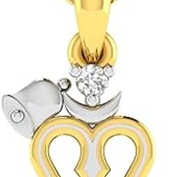 18KT Yellow Gold and American Diamond Pendant for Women-image-99