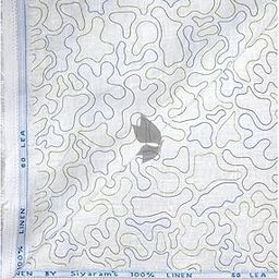 100% Pure Linen 60 Lea Printed White colour Unstitched Shirt Fabric of 1.60 mts / VV2366A-image-85