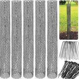 Yowlieu Mesh Tree Trunk Protectors, 10 Pack 40 Inches Tree Bark Protector Guard with Zip Ties Protect Tree from Deer Mowers Trimmers Rodents-picture-30
