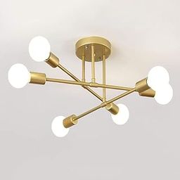 ELEPHANTBOAT® 6-Light Ceiling Light for Living Room, Modern Metal Chandelier Light Fixture, Pendant Lights for Ceiling, Without E27 Bulb-17
