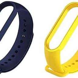 Liddu Wristband Band Strap Belt for Mi 6 (Combo Pack, Pack of 2) (Navy Blue, Yellow, Xiaomi Mi Band 6 Original)-image-3