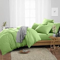 SATEEN BEDDING STORE - Zippered 100% Egyptian Cotton & 800TC Duvet Cover, Quilt Cover, Comforter Cover, Razai Cover and Blanket Cover 3 Piece Set - Sage Solid, Queen Size.-image-74