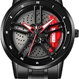 Women's Wheels Rolling Analog Watch, Spinning Rotation Black Dial Zinc Alloy Case Women's Watch, Stainless Steel Band, Spinning Creative Rotation Watches Gift for Women-2191-image-62