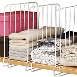 Go Hooked Coated Iron Racks Closet Shelf Organiser Shelf Partitions Shelf Separators Shelf Dividers White Durable Sturdy Space Saving Versatile Heavy Duty Efficient Compact Organize Pack of 3-22