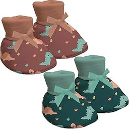 New Born Baby Stylish Cotton Booties for Baby boy and Girl | For 0 to 12 Months (Pack of 2)-image-88
