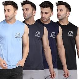 Men's Regular Fit Sleeveless T-Shirt (Pack of 4)-18