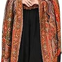 Ethnic Kanni Woven Pashmina Shawl, Handcrafted Paisley Pattern, Black Border with Multi-Colour Design, Extra Fine Count & Lightweight-1