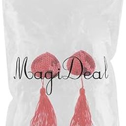 Nipple Cover Stickery Toys Women Sequin Tassel Breast Bra Pasty Red-image-5