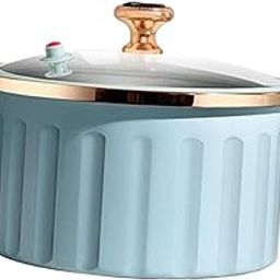 8L Blue Cast Iron Soup Pot with Lid, Perfect for Camping, Backpacking, Picnics, Parties, Restaurants, and Family Kitchens-picture-1