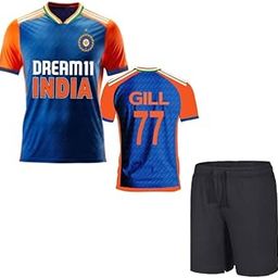 PRIVIC Gill 77 T20 India Cricket Jersey Tshirt with Set for (Men,Kids,Boys)-image-56