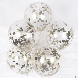 AMFIN® (Pack of 20) Transparent Balloons Bouquet Combo with Re Filled Silver Confetti & Ribbons for Anniversary, Birthday, Baby Shower, Valentine Day Party Decoration Balloon Bunch - Silver-image-38