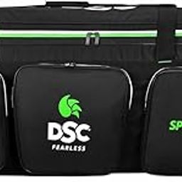 DSC Spliit 1001 Duffle Polyester Cricket Kit Bags Black/Green | Front Zipper Pocket | Foam Padding for Gear Protection |Mesh Pocket for Accessory Cricket Gear Sports Bag with Wheels-image-51