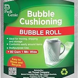PackGenie 80 Gsm Heavy Air Bubble Wrap Packing Roll for Safety, Multipurpose Packing Needs 1 Meter Wide (50 Meter)-image-48
