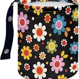 Panskyllis Colorful Hippie Flowers Car Trash Can Collapsible Car Waste Basket Container Waterproof Auto Storage Box Travel Accessories-image-29