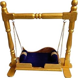 Handcrafted Wooden Laddu Gopal Jhula – Plywood Swing for Size 0 to 4 Bal Gopal | Krishna Jhoola for Janmashtami, Pooja Mandir & Home Décor (Gold)-image-30