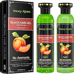 Natural Black Hair Color Dye – Fruit Vinegar Gel Hair Color for Vibrant & Shiny Hair, 250ML-image-80