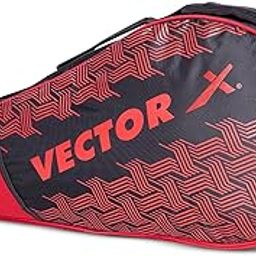 Vector X Aero Unisex Lightwieght Stylish Badminton Squash Shuttle Equipment Kit Cover Bag |1 Spacious Compartments|Backpack & Duffel |Easy Access Pocket | Racket Badminton (Black-RED)-image-51
