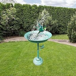 CALANDIS™ Bird Bath Drinker Plate with Stand Metal Garden Birdbath for Home Yard Patio Blue | Birdbaths | Bird & Wildlife Accessories | Yard, Garden & Outdoor Living-image-89