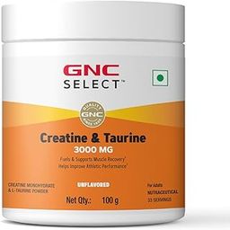 GNC Pure Micronized Creatine Monohydrate + Taurine | 100 gm | 33 Serving | Unflavoured | Increase Muscle Mass | Rapid Absorption | Faster Muscle Building| Lab Tested| Boost Performance | Imported-8