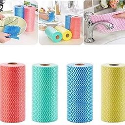 Need Kitchen Musts - Washable and Reusable - 2 Ply Kitchen Printed Tissue/Towel Paper Roll - Washable and Reusable- 1 Roll (140 Pulls Per Roll)- 60 GSM-6