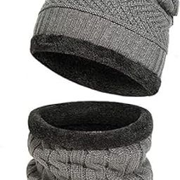 Woolen Beanie Cap with Neckwarmer for Men Cap Set – Ultra-Warm, Stylish Winter Beanie Cap for Women and Men Multicolour-image-91