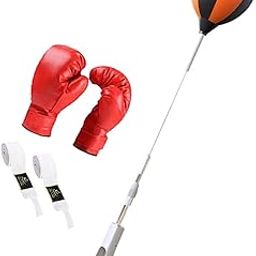 Enakshi (LABEL) Creations Boxing Reflection Ball Floor Standing Boxing Speed Bag for Home Gym Exercise Style A-image-27